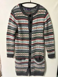 Beams Boy ノルディック柄カーディガン