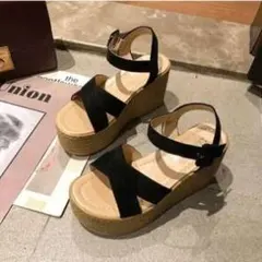 サンダル クロスストラップ大人かわいい厚底 23.5 履きやすい 歩きやすい 夏