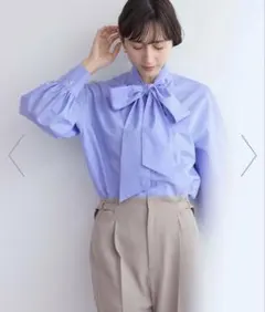ROPE PICNIC ボウタイブラウス　シワになりにくい、花粉ガードのサムネイル