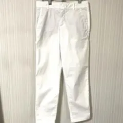 UNIQLO ホワイトコットンテーパードパンツ S ストレートレッグ チノパン