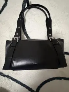 ブラック レザー ショルダーバッグ