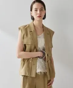 【新品】Whim Gazette GEMINI ジレ ブラウン 期間限定値下げ中 Whim Gazette（ウィム ガゼット） ベスト ジレ 「GEMINI」ビーズ