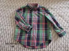 ラルフローレン　チェックの長袖シャツ　サイズ110（4T）