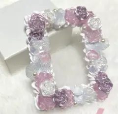 紫ピンク 薔薇盛り ホイップデコ トレカケース １個