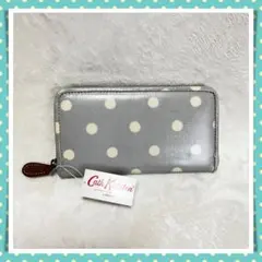新品タグ付 Cath Kidston ドット柄 長財布 グレー ラウンドのサムネイル