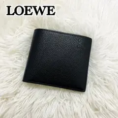 LOEWE ロエベ 三つ折り財布 フォールデッドウォレット 黒 オレンジ 美