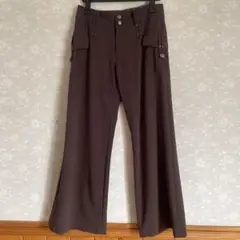 LUCIA ブラウン フレアパンツ サイドポケット付き