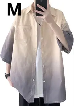 グラデーション 半袖シャツ オーバーサイズ　Mサイズ　メンズ　夏服