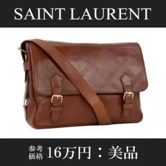 本物 サンローラン ショルダーバッグ メンズ レディース カサンドラ 茶色 ロゴのサムネイル
