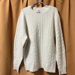 UNIQLO ケーブルニットセーター L ホワイト