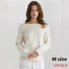 UNIQLO アイボリー オフショルダー ニット M 白　ホワイト　M