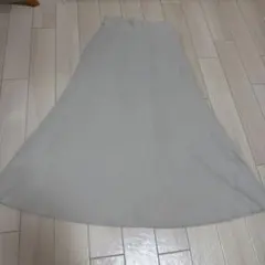 ライトグレー フレアロングスカート Mサイズ