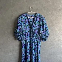 Max&Co 大きいサイズ シルク100% 総柄シャツワンピース タック 48
