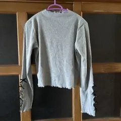 長袖ニット 袖口リボン付き