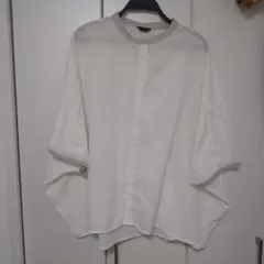 しまむら BELLMOUNT 配色ドルマンスリーブ 3L 白