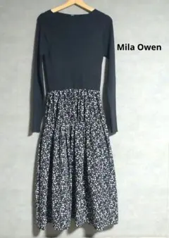 美品　ミラオーウェン バルーンスカートドッキングリブニットワンピース サイズ1