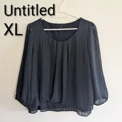 UNTITLED ブラウス XL 大きめサイズ　シフォン　シャツ　７分袖　シアー