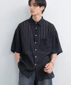 【Sサイズ美品】Wide silhouette HS sheer shirt