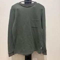 SATURDAYS 胸ポケット付き 長袖カットソー カーキ　M