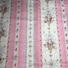 YUWA 綿生地　バラ　ストライプ　廃版レア　カルトナージュ