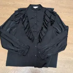 MOUSSY フリルブラウス ブラック 長袖 - メルカリ