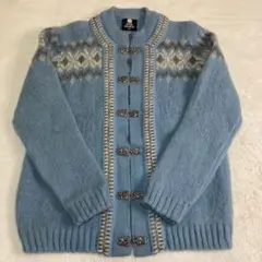 カーディガン　ニット　ノルウェー製　ノルディック　PURENEWWOOL100%