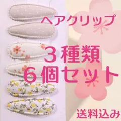 ヘアクリップ　３種類６個セット　出産祝い　入園祝い