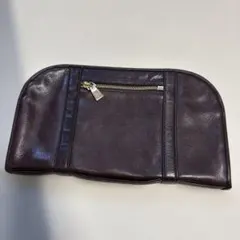 ダークブラウン レザー クラッチバッグ