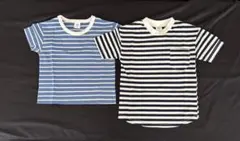 【新品タグ付2着】キッズ　Tシャツ　ボーダー　半袖　100 夏服　子供服