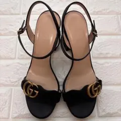 ♡GUCCI GGマーモントレザーサンダル ブラック 24.5cm♡