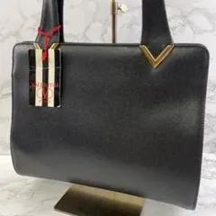 ほぼ未使用品 VALENTINO ヴァレンティノ 本革 レザー ハンドバッグ 黒のサムネイル