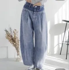 ESICA 同型 デニムダブルジップパーカーブルゾン+パンツ 2点セット