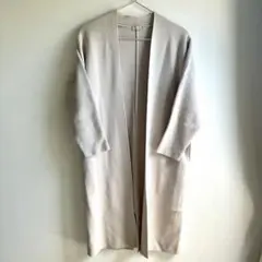 LEPSIM ミラノ リブカーディガン　F グレージュ　ロングカーディガン