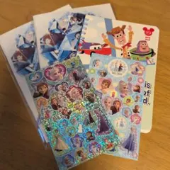 ディズニープリンセスノート2冊 アナ雪シール ピクサーリングノート計1500円分