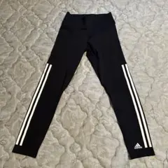adidas ブラックタイツ 3本ストライプ