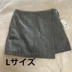 ユニクロ　ミニスコート　グレー　ヘリンボーン　新品