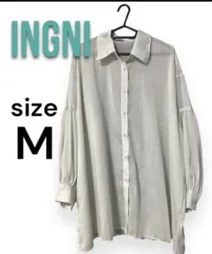 INGNI イング ボリューム袖 ラメシアーシャツ シアーブラウス シアーシャツ