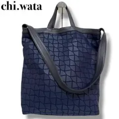 chi.wata トートバッグ 2WAY キャンバス ネイビー POMTATAのサムネイル