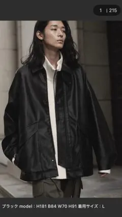 【WYM LIDNM】レザー ブルゾン ジャケット ブラック M