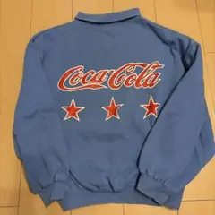 Coca-Cola スウェット ブルー 襟付き