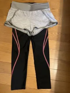Sサイズ ブラックレギンス ショートパンツ付き