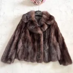 タグ付き/着丈59 ロシアンセーブル ベスト ジレ ファーコート 軽量 