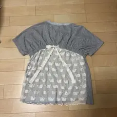 新品　サマンサモスモス　ドットチュールドッキングTシャツ 接触冷感／UVカット