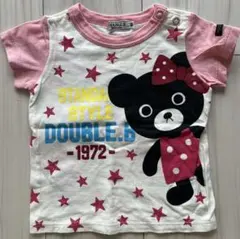 DOUBLE.B ミキハウス Tシャツ 80サイズ半袖 女の子 星柄 クマ ロゴ