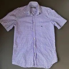 柴*様 ETRO 紫 チェック柄 半袖シャツ