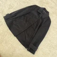 【INDIVI】38 ウール混ショートコート ダークグレー レディース