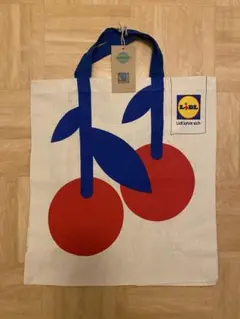 【ドイツ限定】LiDL（リドル）さくらんぼ柄エコバッグ／大サイズ・コットン製
