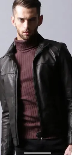 【希少】5351プールオム レザージャケット ラムレザー キルティング Lサイズ シングル レザージャケット｜5351POUR LES HOMMES / 5351プール