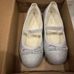 RIO シルバー グリッター バレエシューズ　フォーマルシューズ　19cm