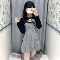 evelyn エブリン プリーツセットOP 千鳥柄